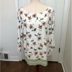 Ann Taylor Ivory Poppy Blossom Blouse